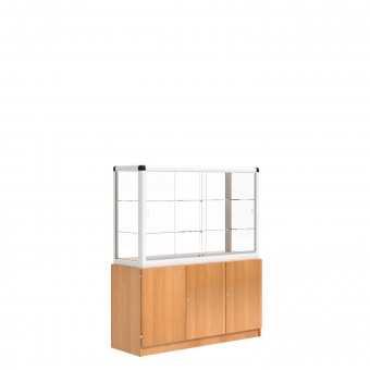 Vitrine, mit Unterschrank, 180 cm hoch, 150x50 cm (B/T), Vitrine, mit Unterschrank, 180 cm hoch, 150x50 cm (B/T),